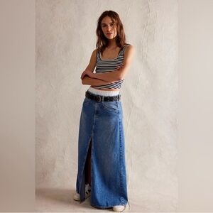 Free People We The Free Come As You Are Denim Maxi Skirt